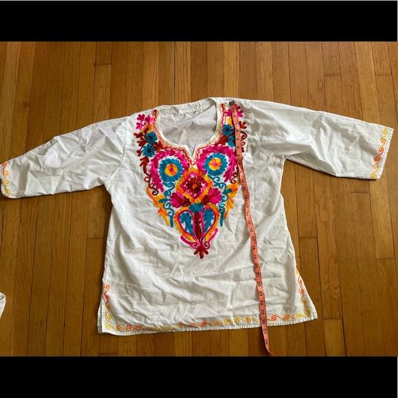 Vintage Mexican Embroidered Long Sleeve Tunic - Picture 7 of 7